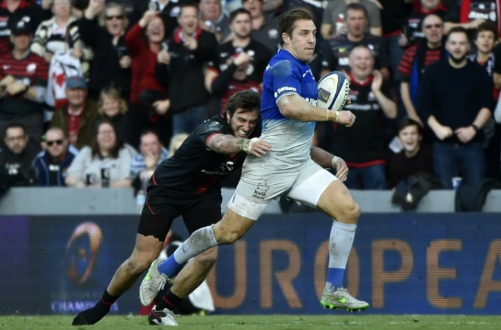 L'ailier américain Chris Wyles (balle en mains) et les Saracens ont éliminé Toulouse au stade Ernest-Wallon, le 23 janvier 2016 