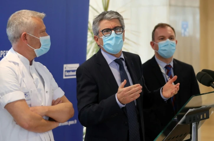 Le préfet des Alpes-Maritimes Bernard Gonzalez (au centre) donne une conférence de presse le 22 février 2021 à Nice