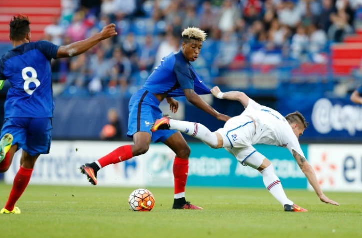 Le défenseur Presnel Kimpembe avec les Bleuets contre l'Islande, le 6 septembre 2016 à Caen
