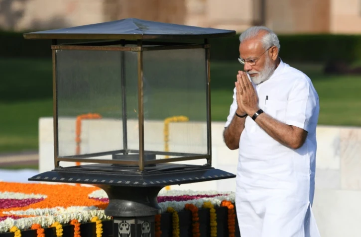 Le Premier ministre indien Narendra Modi, au mémorial en l'honneur de Mahatama Gandhi, à New Dehli, le 30 mai 2019