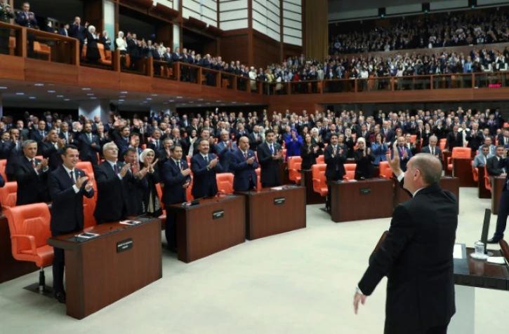 Le président turc Recep Tayyip Erdogan prête serment au Parlement à Ankara, le 9 juillet 2018. Photo fournie par la présidence turque.