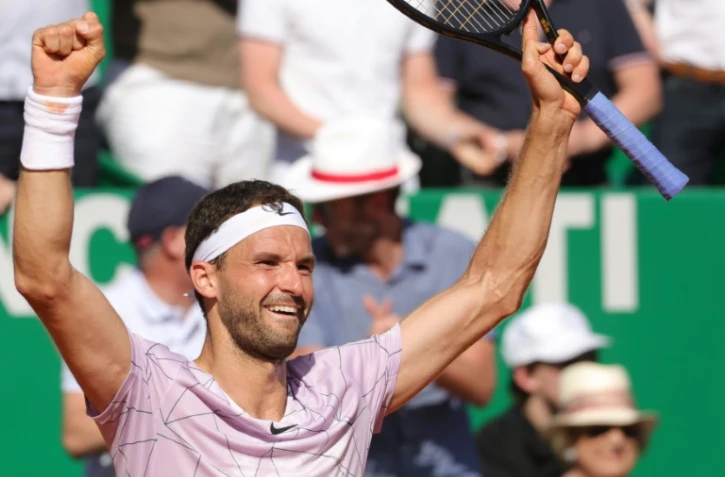 Le Bulgare Grigor Dimitrov après son succès en quart de finale face au Polonais Hubert Hurkacz, au tournoi de Monte-Carlo, le 15 avril 2022