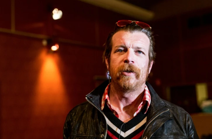 Jesse Hughes pendant une interview avec l'AFP à Stockholm le 13 février 2016