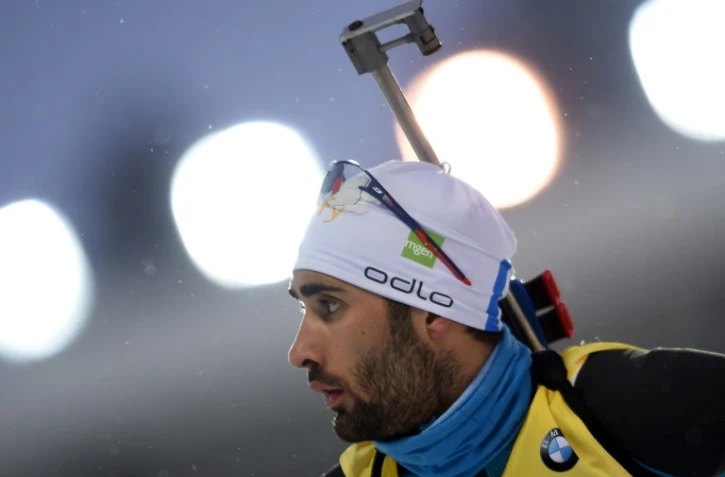 Martin Fourcade lors du sprint 10 km à Tioumen en Russie, le 22 mars 2018