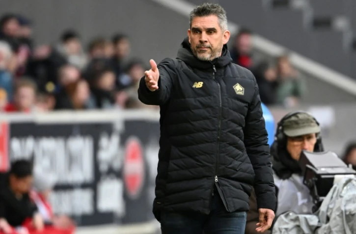 L'entraîneur de Lille Jocelyn Gourvennec lors d'un match contre Bordeaux, le 2 avril 2022 au stade Pierre-Mauroy