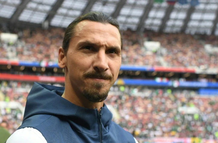 Le Suédois Zlatan Ibrahimovic à Moscou lors du Mondial le 17 juin 2018