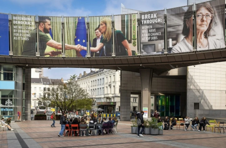 Un bâtiment du Parlement européen, à Bruxelles, le 18 avril 2023