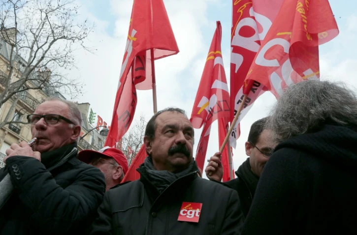 Le secrétaire général de la CGT Philippe Martinez lors d'une manifestation le 26 janvier 2016 à Paris