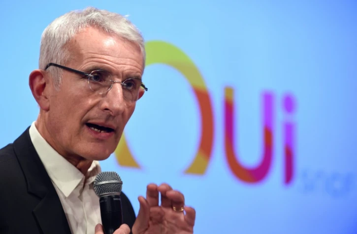 Guillaume Pepy, président de la SNCF depuis février 2008, ici lors d'une conférence de presse à Paris le 6 décembre 2017