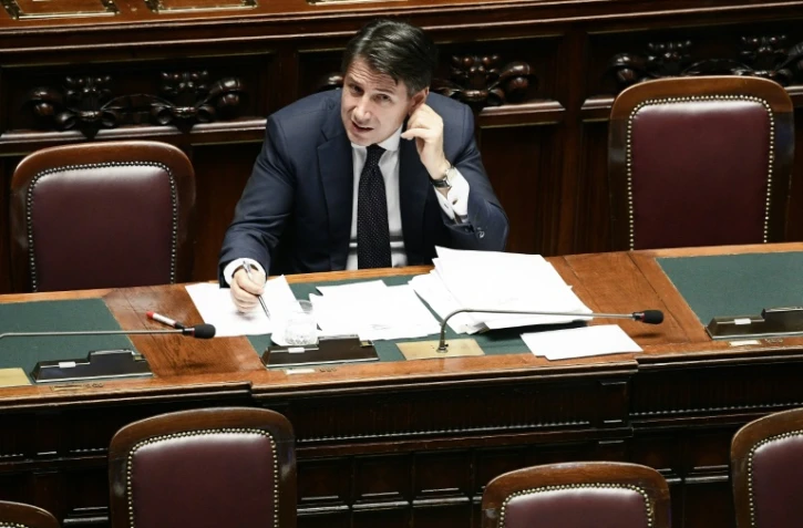 Le nouveau chef du gouvernement italien Giuseppe Conte à la Chambre des députés, avant le vote de confiance, à Rome le 6 juin 2018