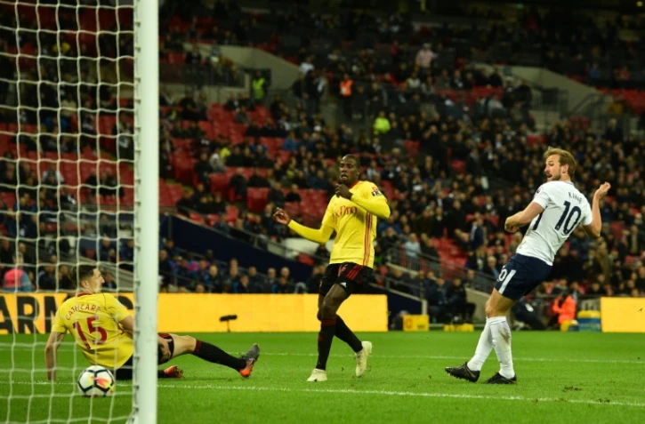Le joueur de Tottenham Harry Kane buteur lors de la réception de Watford le 29 avril 2018