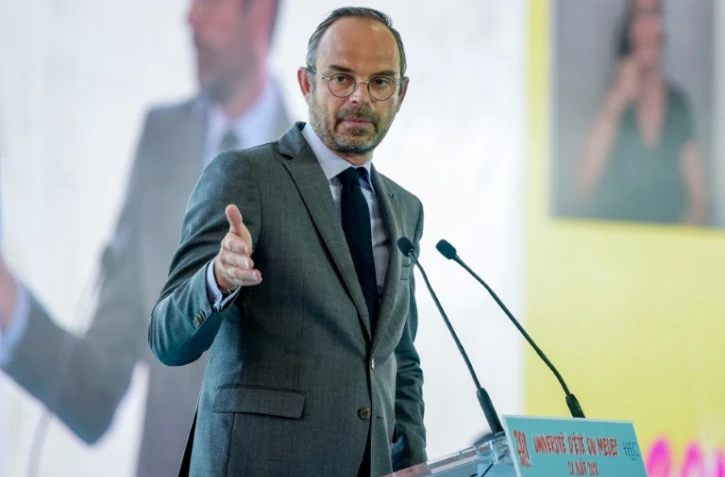 Le Premier ministre Edouard Philippe lors de l'université d'été du Medef le 28 août 2018 à Jouy-en-Josas