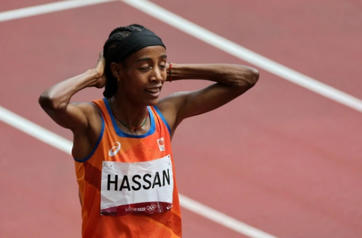 La Néerlandaise Sifan Hassan après sa victoire en séries du 1.500 m lors des Jeux olympiques de Tokyo le 2 août 2021