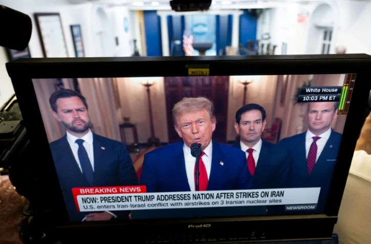 Le président américain Donald Trump s'adresse à la nation au sujet des bombardements américains de sites nucléaires iraniens à la Maison Blanche à Washington, le 21 juin 2025
