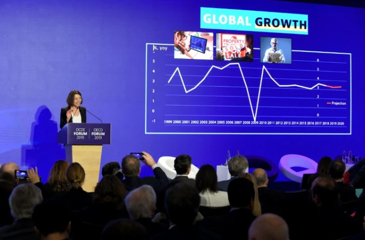 Laurence Boone, la cheffe économiste de l'OCDE, au siège de l'organisation à Paris, le 21 mai 2019