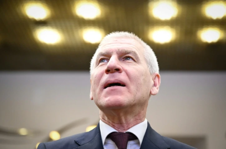 Le ministre russe des Sports, Oleg Matytsine, assiste à la réunion annuelle du Comité olympique russe (ROC) à Moscou, le 15 décembre 2023