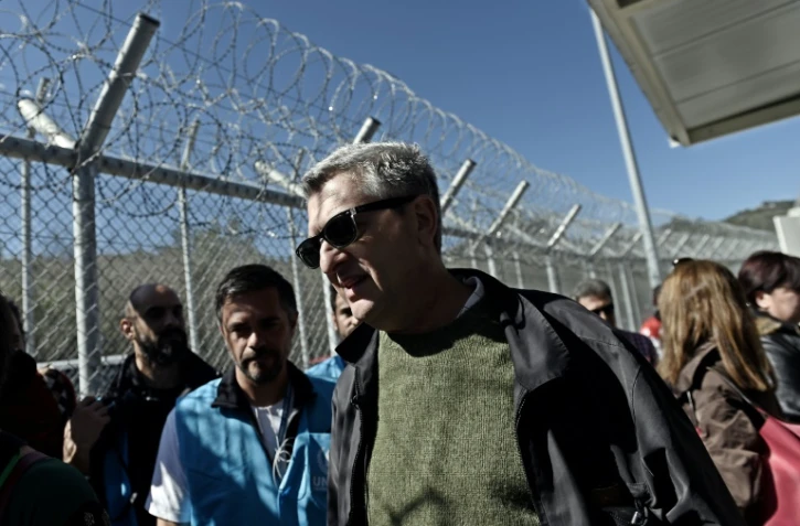 Le haut-commissaire aux réfugiés de l'ONU, Filippo Grandi, le 23 février 2016 sur l'île grecque de Lesbos