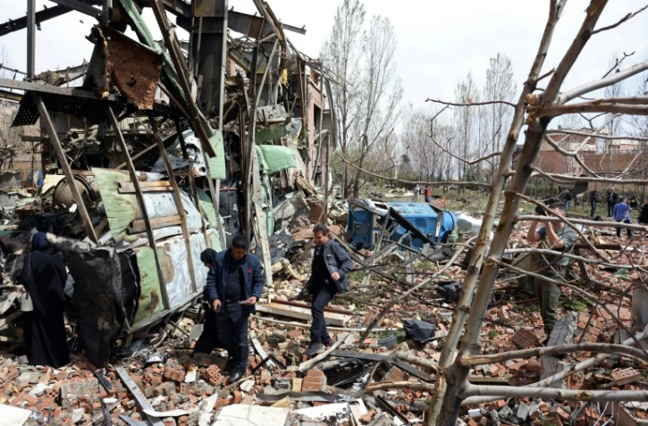 Un bâtiment de l'Université Shahid Beheshti de Téhéran détruit par un bombardement, le 4 avril 2026