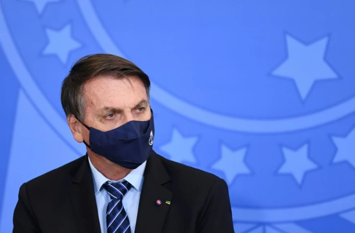 Le président brésilien Jair Bolsonaro lors d'une cérémonie à Brasilia le 29 mars 2021