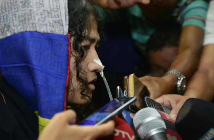 La militante indienne des droits de l'Homme, Irom Sharmila, le 9 août 2016 à Imphal en Inde