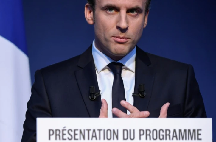 Emmanuel Macron lors de la présentation de son programme le 2 mars 2017 à Paris