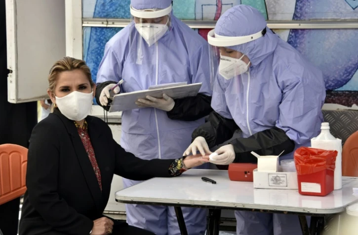 La présidente par intérim de la Bolivie Jeanine Añez le 12 juin 2020 au palais présidentiel de La Paz