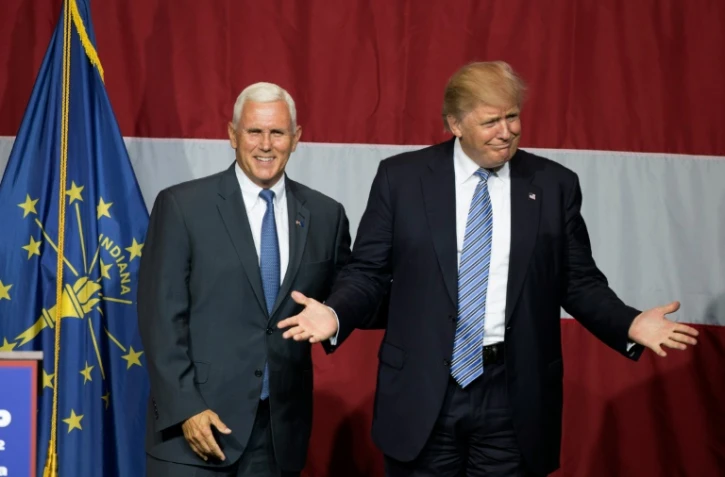 Mike Pence et Donald Trump le 12 juillet 2016 à Westfield dans l'Indiana