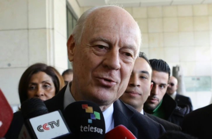 L'émissaire de l'ONU pour la Syrie, Staffan de Mistura, le 16 février 2016 à Damas