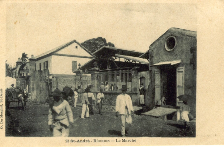 Image d'époque du marché de Saint-André (Photo collection privée)
