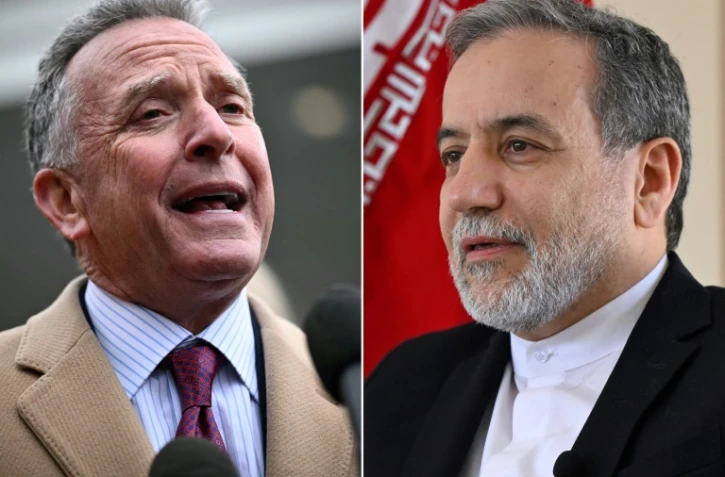 L'envoyé américain pour le Moyen-Orient Steve Witkoff, le 6 mars 2025 à la Maison Blanche (g) et le ministre iranien des Affaires étrangères Abbas Araghchi, le 7 mars 2025 à Jeddah