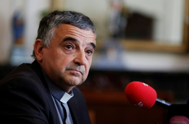 L'archevêque de Rouen Dominique Lebrun, lors d'une conférence de presse à Rouen le 20 septembre 2018