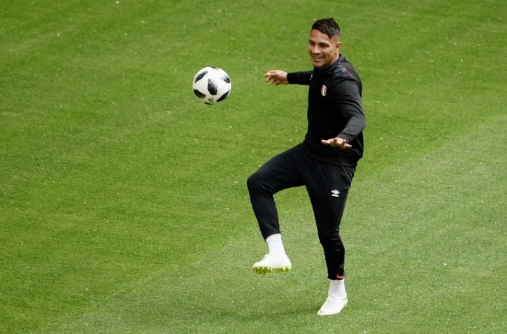 L'attaquant-vedette péruvien Paolo Guerrero lors d'un entraînement, le 15 juin 2018 à Saransk en Russie