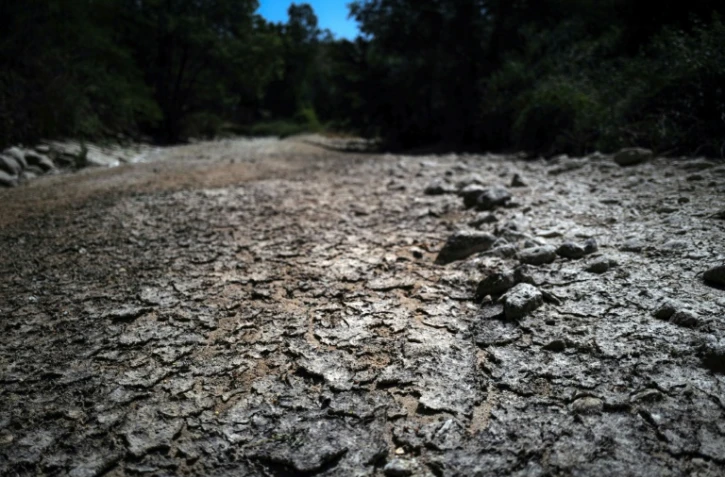 La rivière de Salindres, dan le sud-est de la France, totalement asséchée, le 17 juin 2022