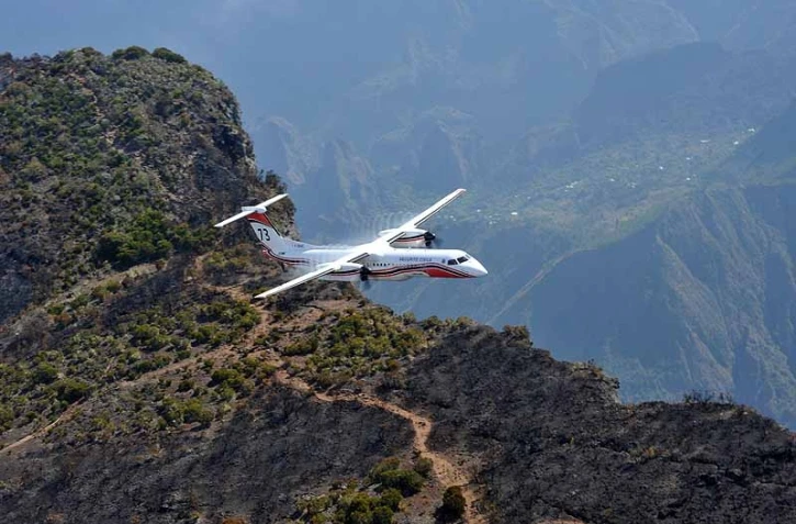 Mercredi 20 Octobre 2010

Le Dash 8, avion bombardier d'eau, au Maïdo (Photo Thomas Campeaux)