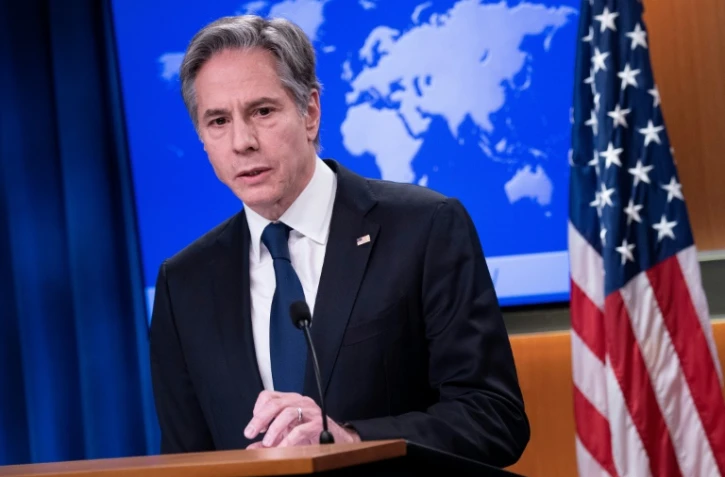 Le secrétaire d'Etat américain Antony Blinken lors d'un point sur la situation avec la Russie et l'Ukraine, le 26 janvier 2022 à Washington