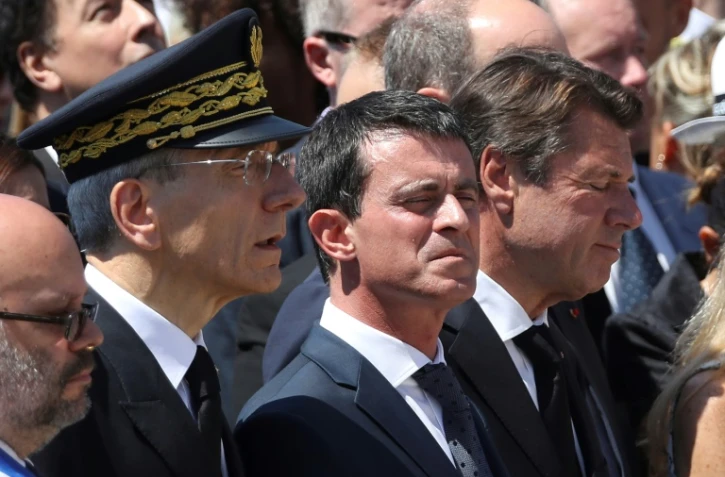Le Premier ministre Manuel Valls en compagnie de Christian Estrosi, à Nice, le 18 juillet 2016