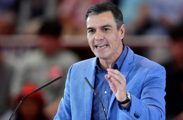 Le Premier ministre espagnol Pedro Sanchez en meeting à Barcelone, le 26 mai 2023