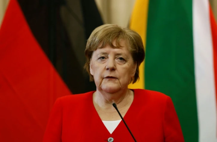 La chancelière allemande Angela Merkel le 6 février 2020 à Pretoria