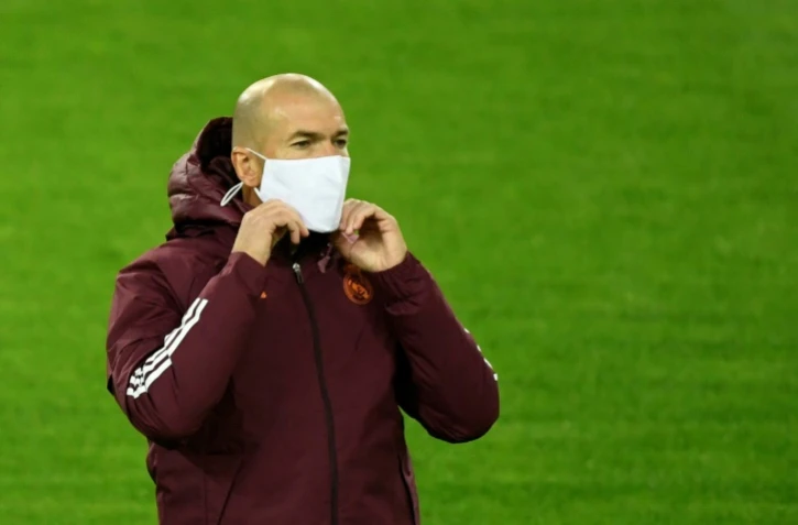 L'entraîneur du Real Madrid Zinédine Zidane, le 26 octobre 2020 à Möchengladbach