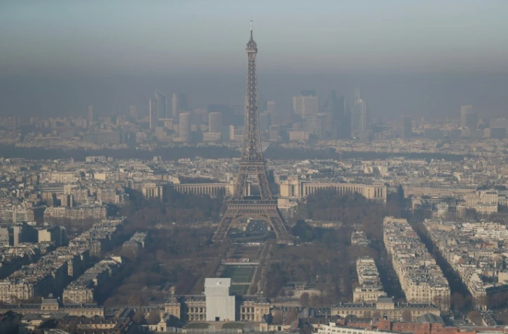 La pollution de l'air au dessus de Paris, le 5 décembre 2016