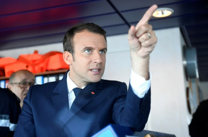 Le président français Emmanuel Macron, le 1er juin 2017 près de Lorient