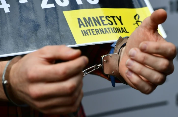 Manifestation d'Amnesty international à Bruxelles le 15 juin 2017 pour protester contre les arrestations de leurs membres en Turquie
