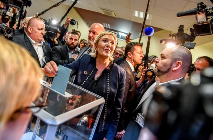 Marine Le Pen le 10 mars 2018 lors du congrès du FN à Lille