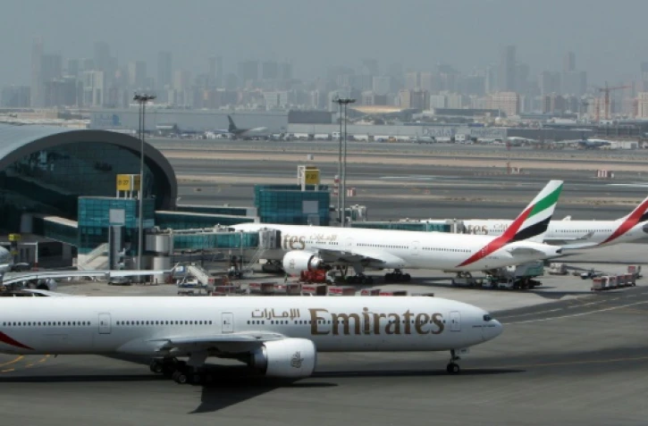 Un avion d'Emirates Airlines le 20 avril 2010 sur le tarmac de l'aéroport international à Dubai