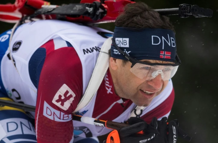 Le Norvégien Ole Einar Bjoerndalen lors du sprint 10 km à Oberhof en Allemagne, le 5 janvier 2018