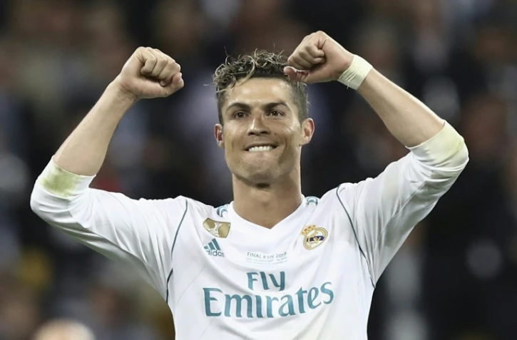 L'attaquant portugais du Real Madrid Cristiano Ronaldo après la victoire face à Liverpool à Kiev en finale de Ligue des champions le 26 mai 2018