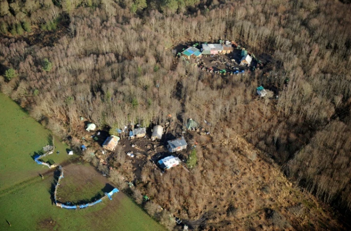 Vue aérienne de la zone occupée de  Notre-Dame-des-Landes (ouest), près de Nantes, le 2 janvier 2013