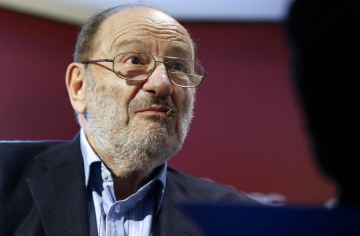 L'auteur italien Umberto Eco le 12 mai 2015 à Paris