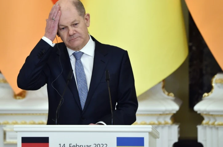 Le chancelier allemand Olaf Scholz, le 14 février 2022 à Kiev