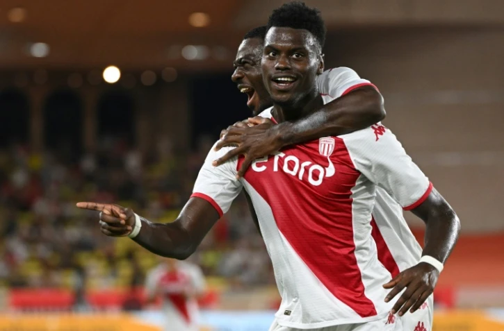 Le Monégasque Benoît Badiashile vient de marquer de la tête contre Lyon, le 11 septembre 2022 au stade Louis-II